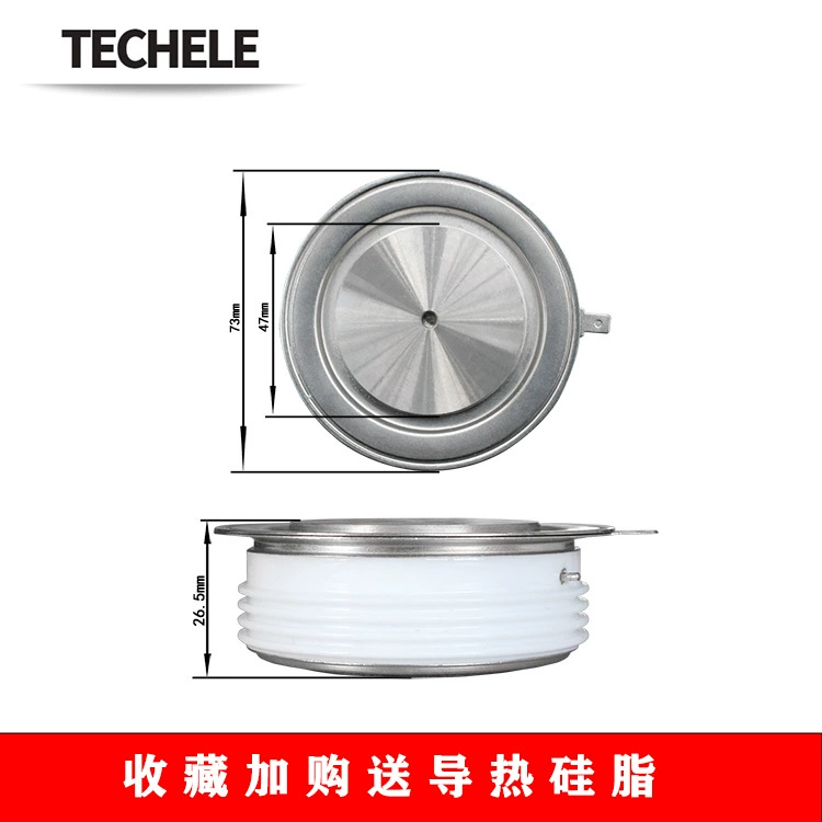 Быстрый тиристор (TECHELE) Y55KKE KK1200A1600V, плоский дисковый корпус, двустороннее охлаждение