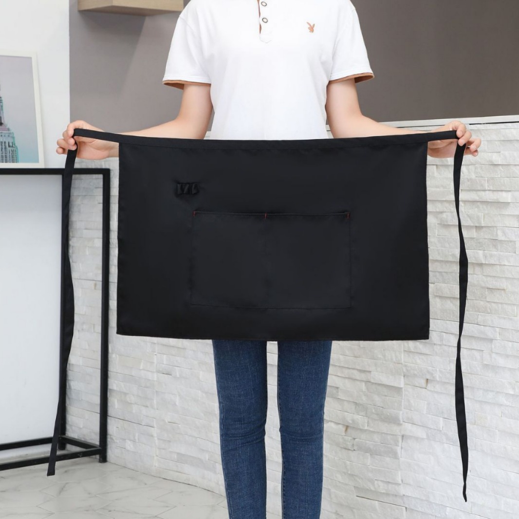 Chef medio delantal Hotel cocina cafetería camarero hermosa cintura hombres y mujeres corto medio delantal en stock