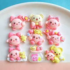 光沢のあるかわいいピンクのカード樹脂部品クリームゴムdiy創意的なヘアピンの携帯電話のケースのペンダントの靴のボタン