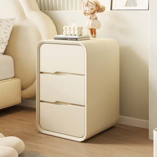 Yaohuang Furniture Cream Style Solid Wood Ultra-Narrow Bedside Installation-Free Three-Drawer Simple Light Luxury Small Gap Storage