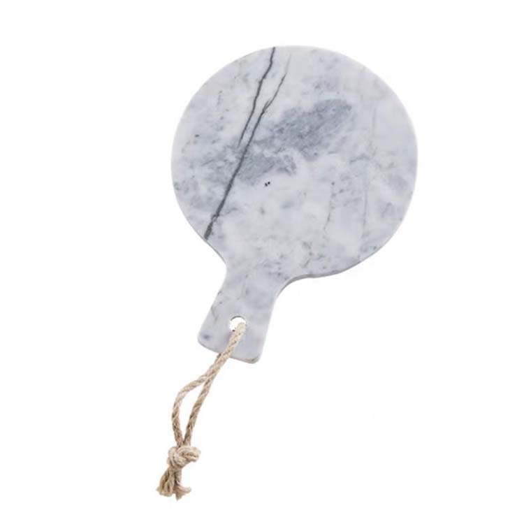 Nórdico simple natural mármol cuadrado bandeja de la manija lujo creativo Hotel almacenamiento fruta Decoración