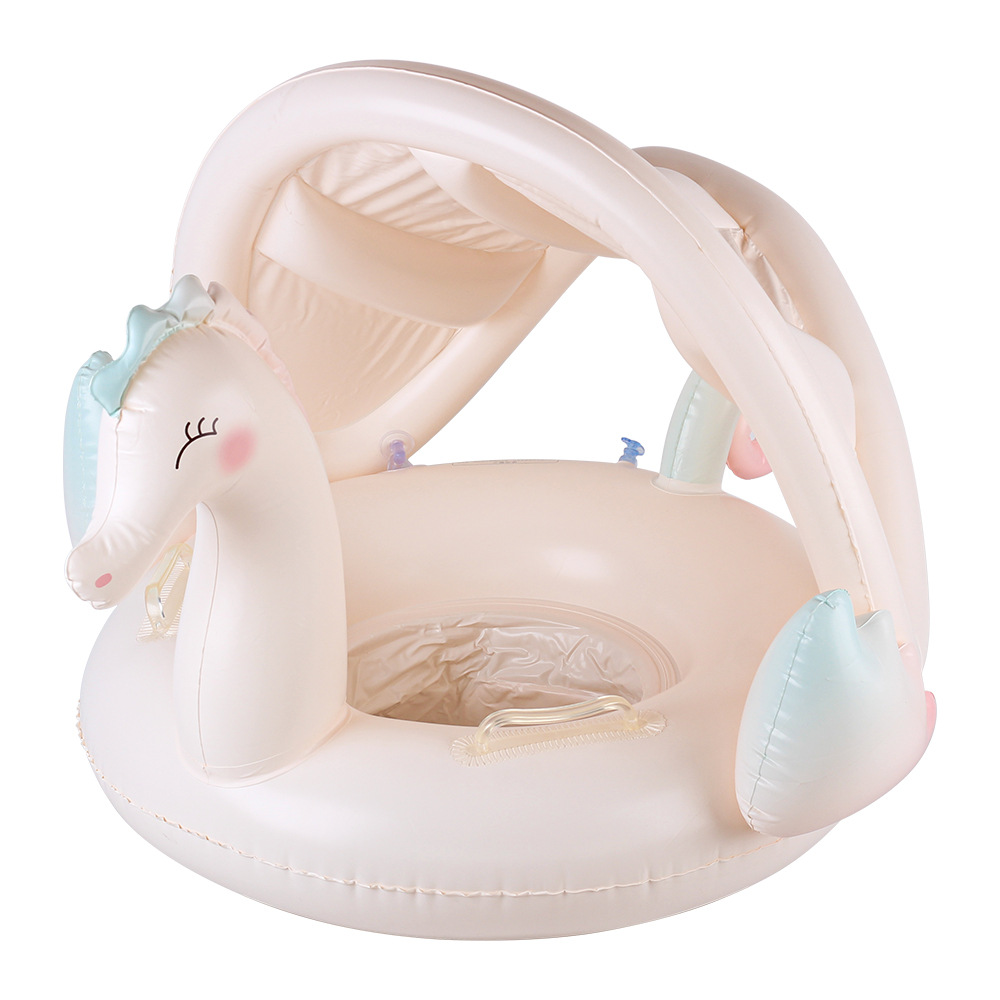 Xia Le bebé anillo de natación a prueba de sol con volante asiento de bebé barco cuerno barco hogar niños natación anillo piscina juguete