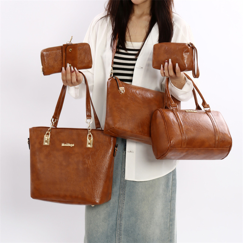 Cross-Border Foreign Trade Women's Bags 2024 New Cross-Border Trend Six-Piece Set of Mother-In-Law Bags, Hand-Held Shoulder Bags, Cross-Body Bags Wholesale