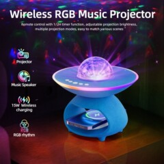LED室内インターネットセレブ向けダイナミック星空プロジェクターライト寝室用オーロラUSB音楽リズムBluetoothスピーカー雰囲気ランプ
