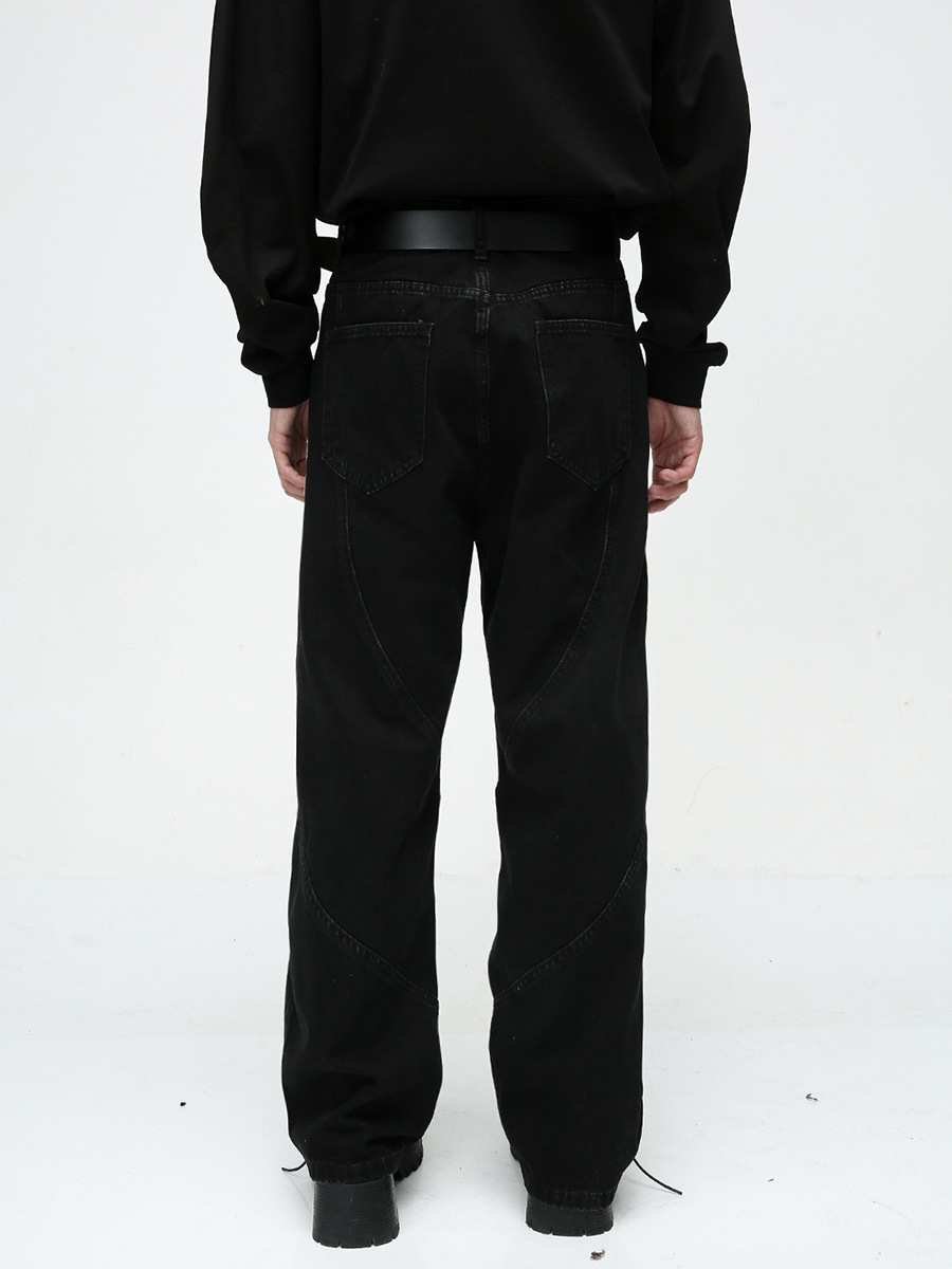 Mtlclothes ropa de Hombre | 2023 otoño nueva moda Americana recta drapeado casual pierna ancha jeans moda