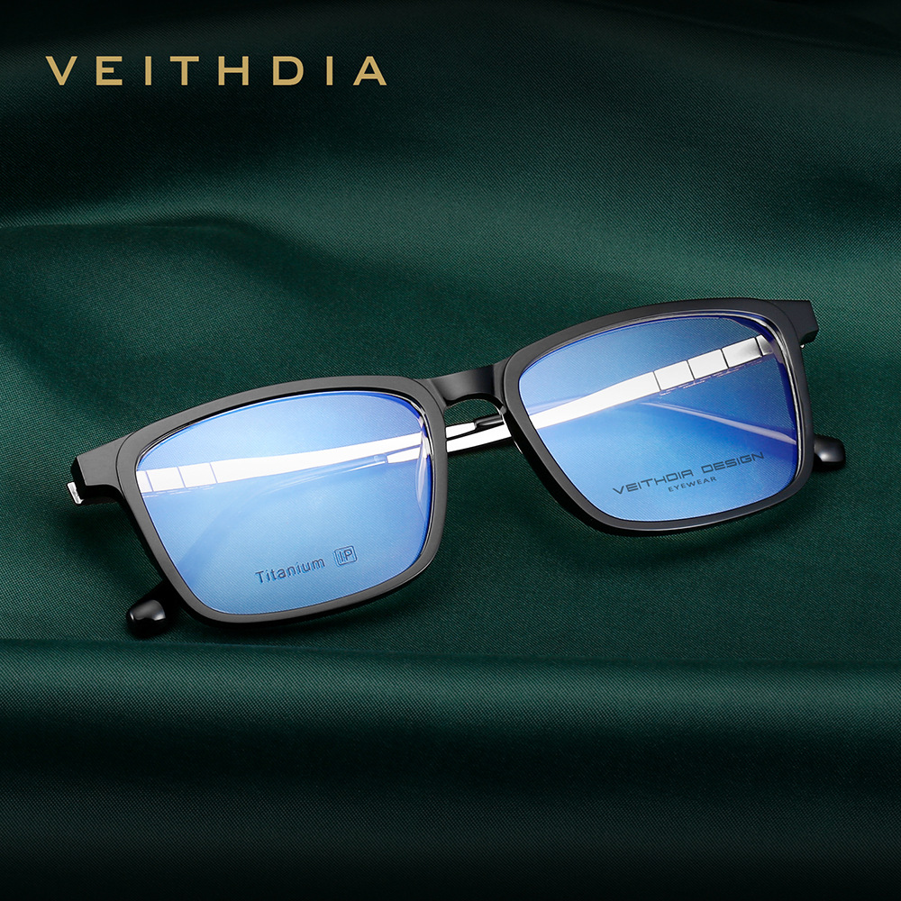 Placa de marco completo con pies de titanio, marco de espejo de miopía óptica retro, cuadrado simple para hombres, capacidad de distribución al por mayor 2017