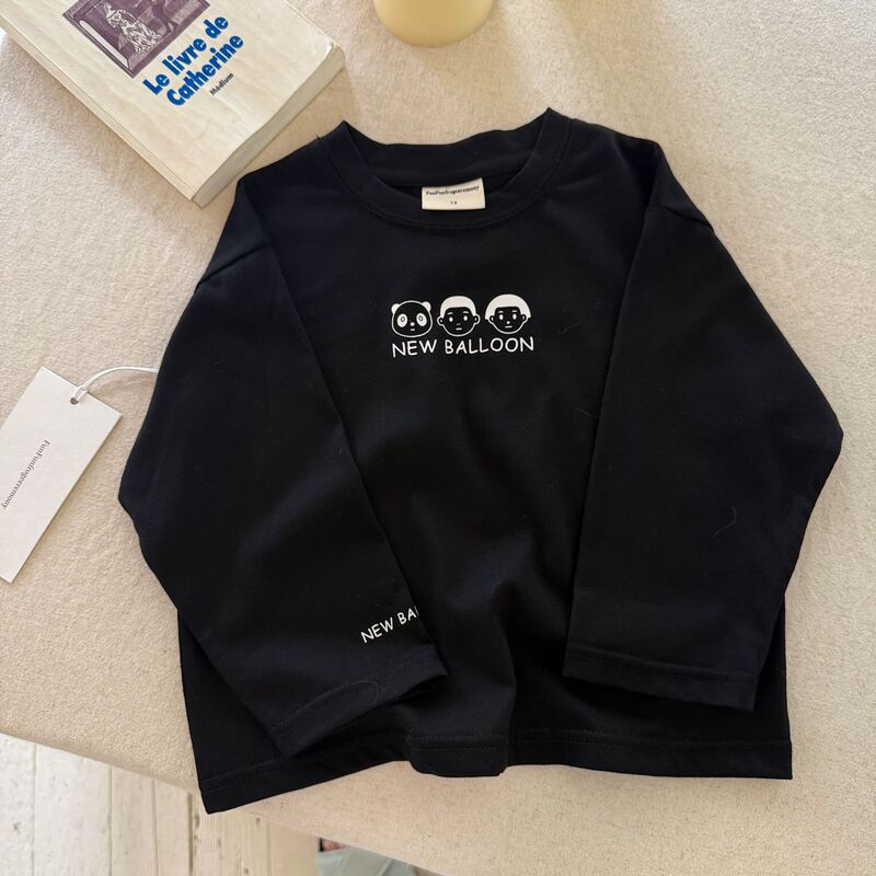 在庫あり長袖子供用Tシャツ2025秋冬韓国風カジュアルベビー半袖夏かわいいボトムシャツ男の子と女の子用|undefined