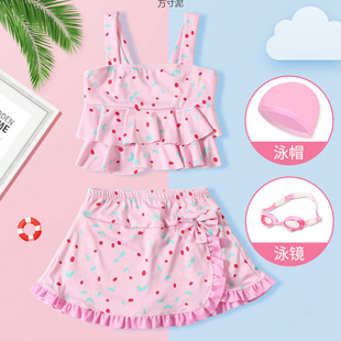 Children's Swimsuit Girl Split 2025 New Summer Big Kidsren Baby Bikini Princess Skirt Swimsuit Swimsuit