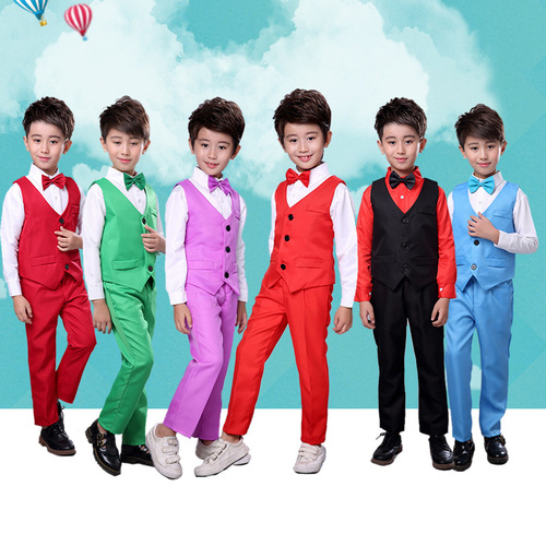 Flower girl dress, boy's small suit, vest suit, children's overalls, performance clothing, June 1st chorus performance clothing