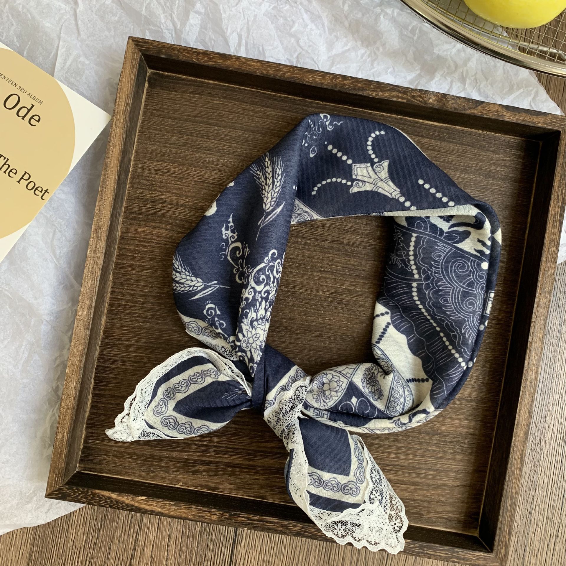 Buñuelo de seda cuello pequeño buñuelo cuadrado primavera y verano nueva moda decoración buñuelo de cuello paquete buñuelo de cabeza buñuelo de verano buñuelo de cabello buñuelo de cabello