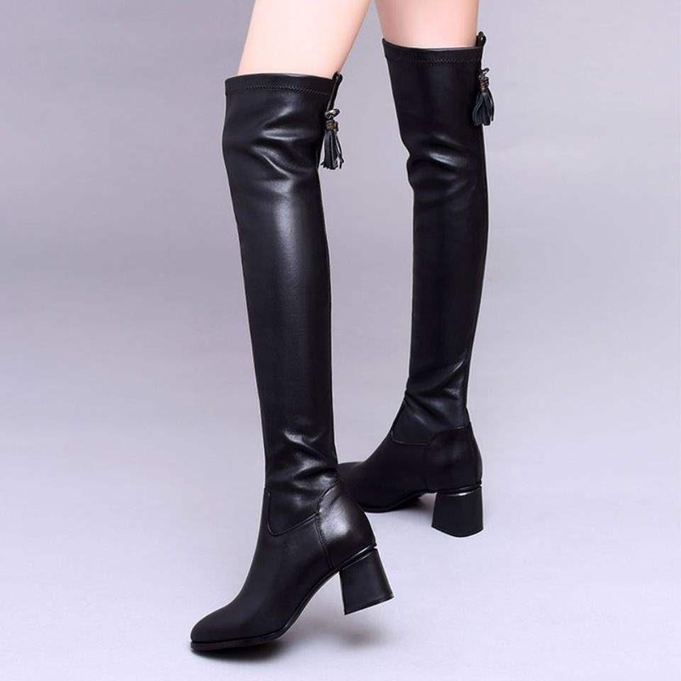 2025新款弹力靴过膝长靴女显瘦高跟靴子高筒靴秋冬长筒靴瘦瘦靴女