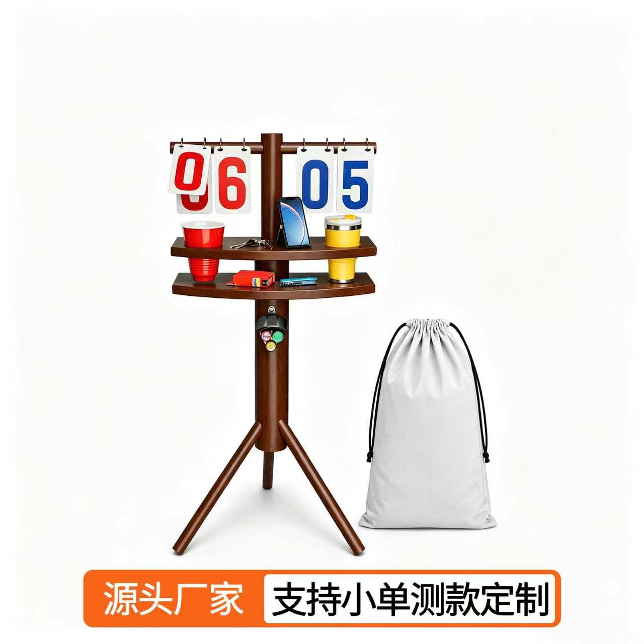 Cross-border scoring stand wooden game scoreboard with bottle opener, cup holder, scoring counter, competition tool