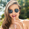 Retro sunglasses suitable for men and women, metal fashionable glasses, Korean style