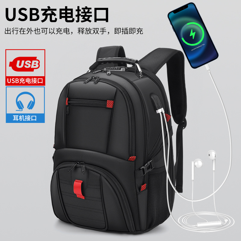 Mochila de negocios para computadora en tela de Oxford, resistente al desgaste, para viajes de negocios image 3
