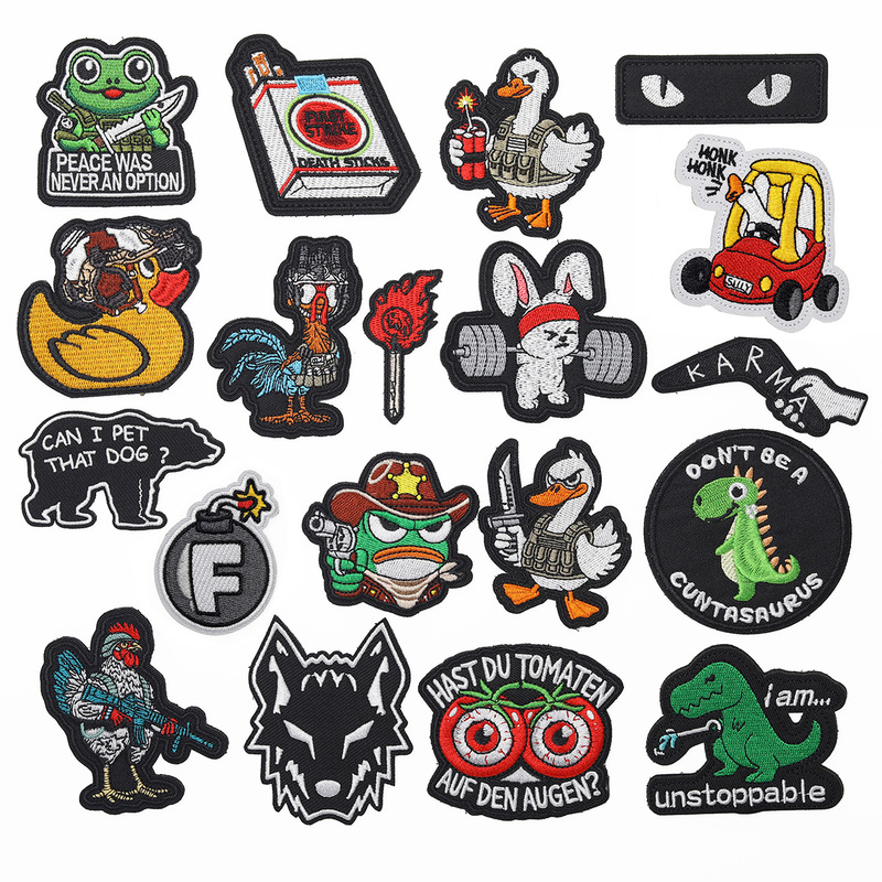 Violent Duck Goose Tactical Velcro Armband Epaulet Cross-Border Cartoon Animal Sarcastic Humor Fun Cloth Sticker Set