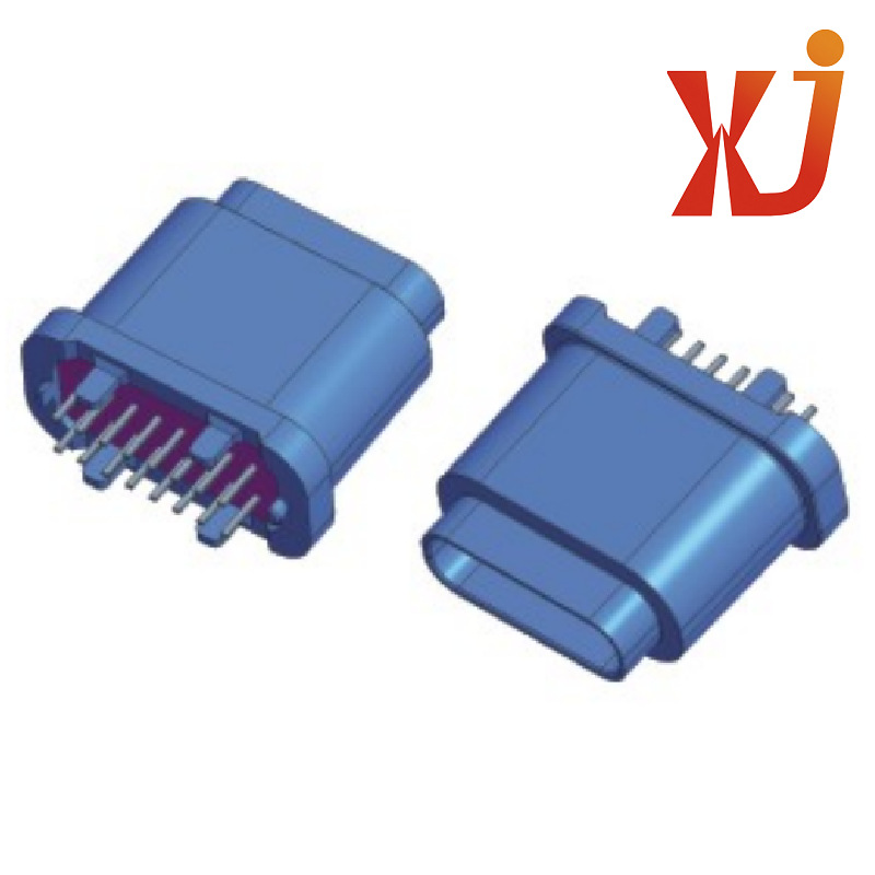 大电流TYPE C插座 防水Type c母座1 防水TYPE C插口大电流16p