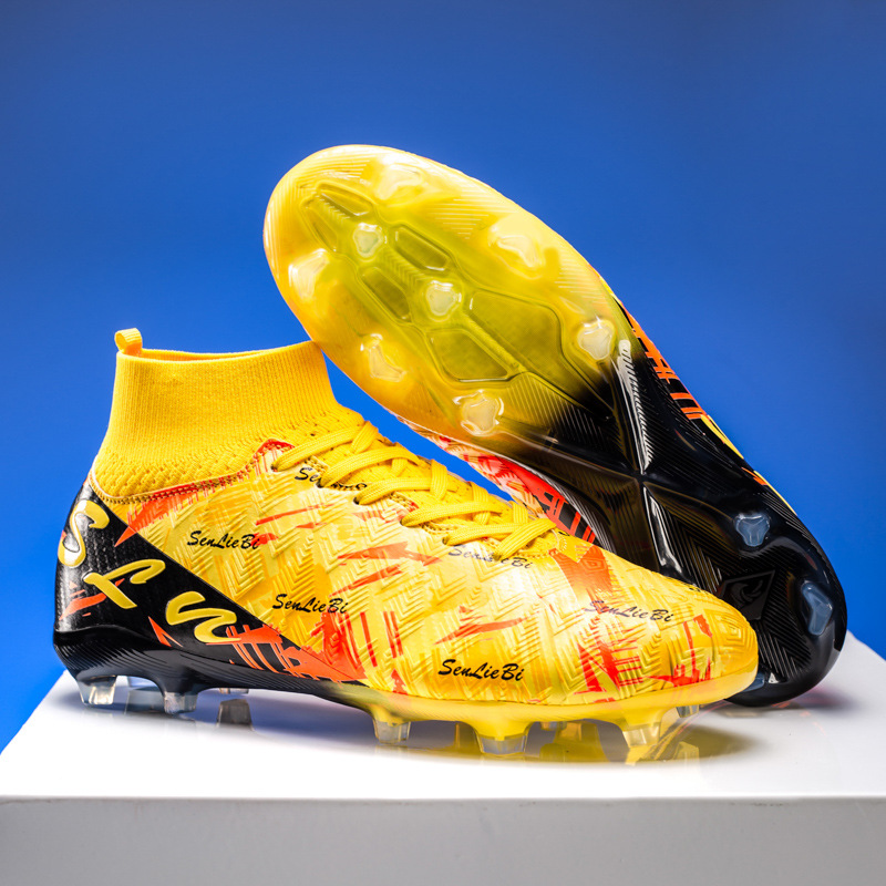 Zapatos de fútbol transfronterizos de clavos de alto impacto para niños y niñas, zapatos de entrenamiento antideslizantes transpirables para adultos, zapatos deportivos profesionales de clavos largos image 10