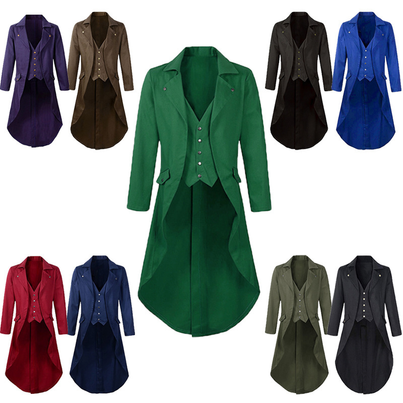 2025 Medieval Retro Men's New Tuxedo Clothes Mid-Length Long Sleeve Jacket Clothing Dress Amazon 2025 Medieval Retro Men's New Tuxedo Clothes Mid-Length Long Sleeve Jacket Clothing Dress Amazon