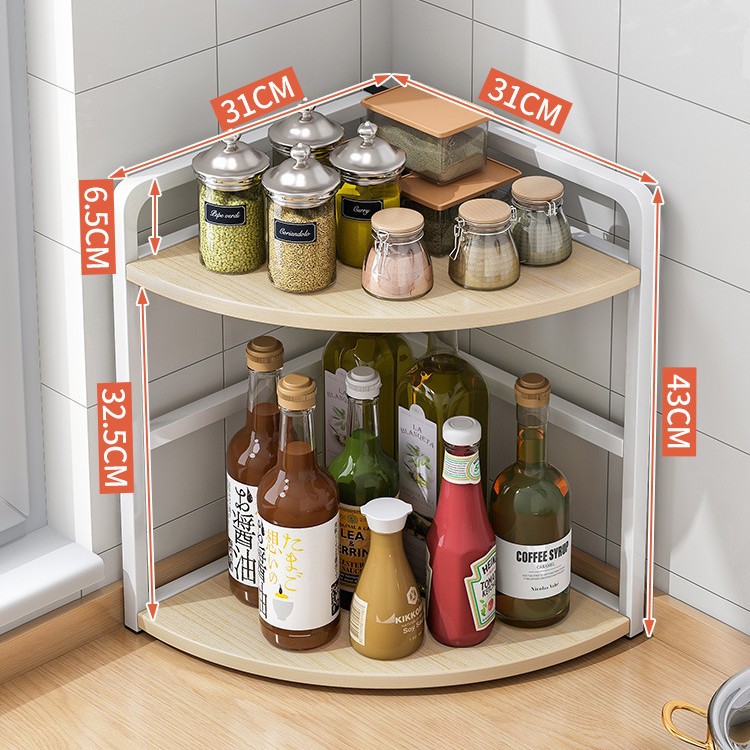 Estante de la cocina Mesa esquina triángulo condimento estante de la esquina condimento multifuncional estante condimento estante de almacenamiento