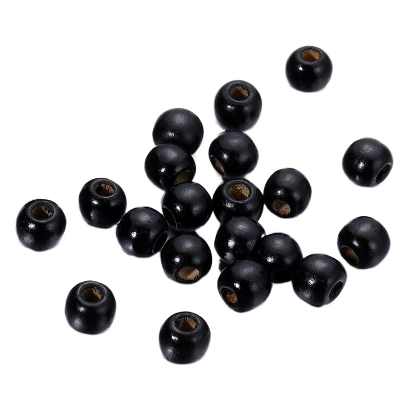 Cuentas sueltas de arce teñido agujero grande cuentas de madera maciza cuentas hechas a mano DIY pulsera collar accesorios cordón bolsa cuentas al por mayor
