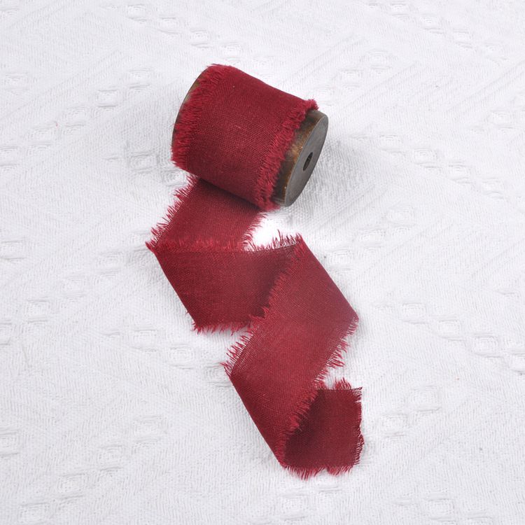 Algodón y lino deshilachado borde deshilachado con bricolaje boda tarjeta de felicitación ramo decorativo borde deshilachado borla cinta 4cm rollo tira de tela hecha a mano