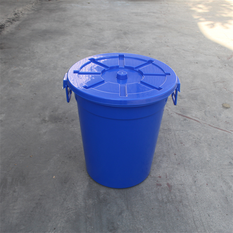 批发圆形塑料蓝色加厚大桶潮汕海鲜水产腌制大容量食品塑胶收纳桶