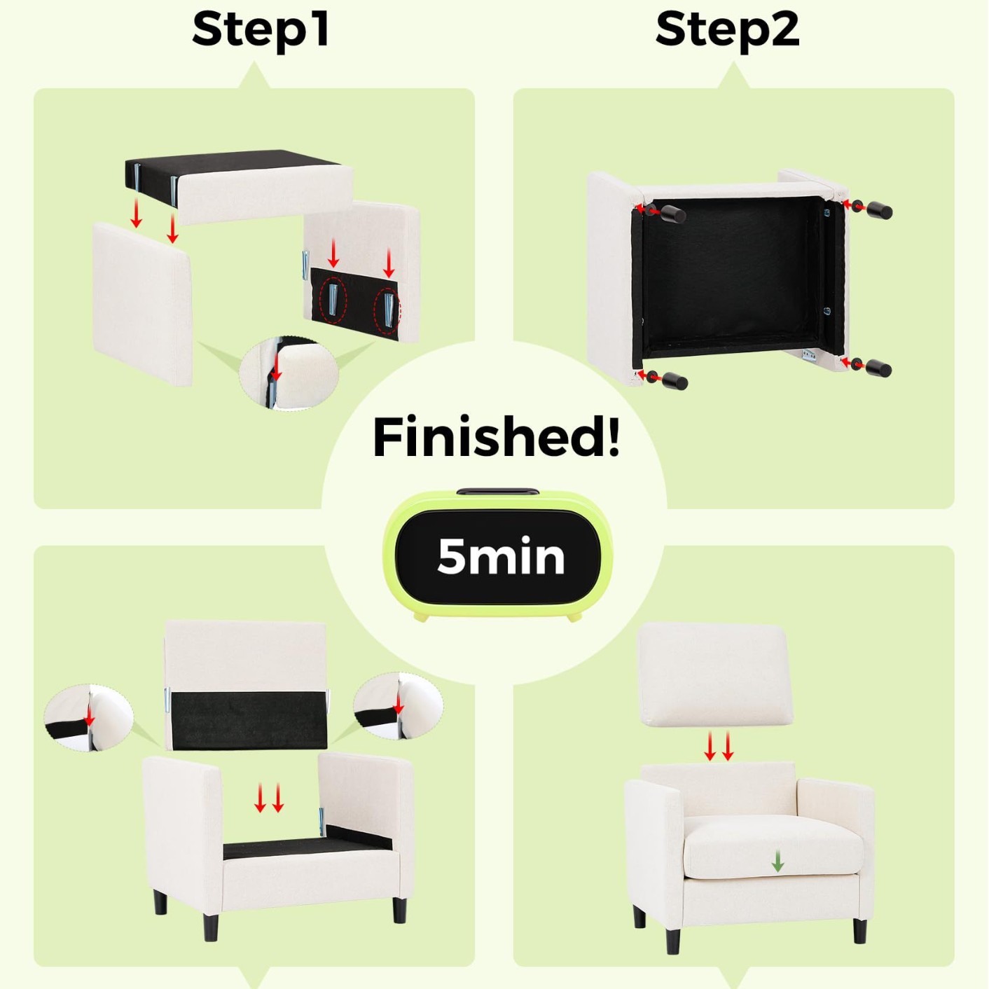 Transfronterizos de venta caliente sofá semicompresible desmontaje y envío pequeño tipo de casa una sola silla sofá perezoso dormitorio silla de lectura