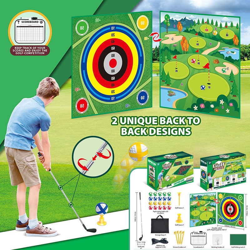 Fabricante de origen 40 juegos de alfombrillas de golf, práctica de objetivos para interiores y exteriores, juguetes deportivos de golf de ocio