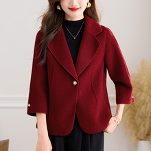双面羊毛大衣女秋冬2025新款小个子短款毛呢外套气质呢子羊绒上衣