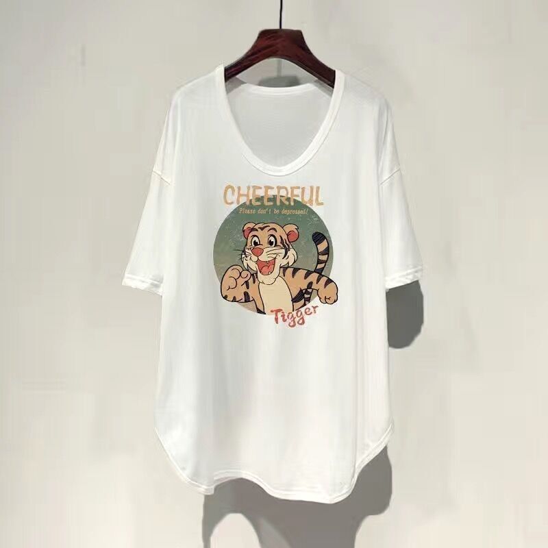 ファットmm 150kg ゆったり大きいサイズ ミドル丈 UVカラー 半袖 Tシャツ レディース 夏新作 韓国版 痩身お腹カバートップ|undefined