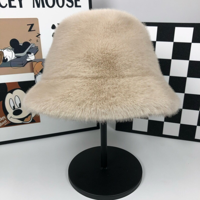 秋と冬の女性用フィッシャーマンハット、厚くて暖かいイミテーションミンクファー、大きな頭囲、顔が見える小さなホリデースタイルのファッショナブルで多用途な豪華な帽子|undefined