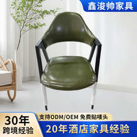 怀旧风家用餐椅休闲靠背椅子奶茶甜品店卡座沙发椅简约餐椅书桌椅