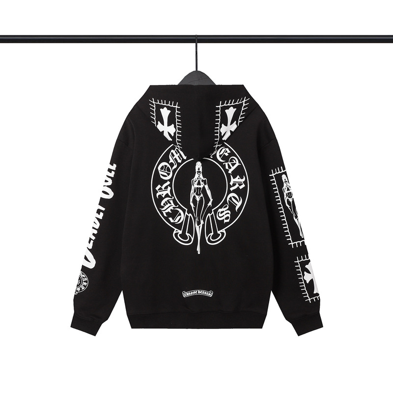 24新款chrome Hearts 克罗伈卫衣正确版马蹄连帽卫衣广州工厂批发|undefined