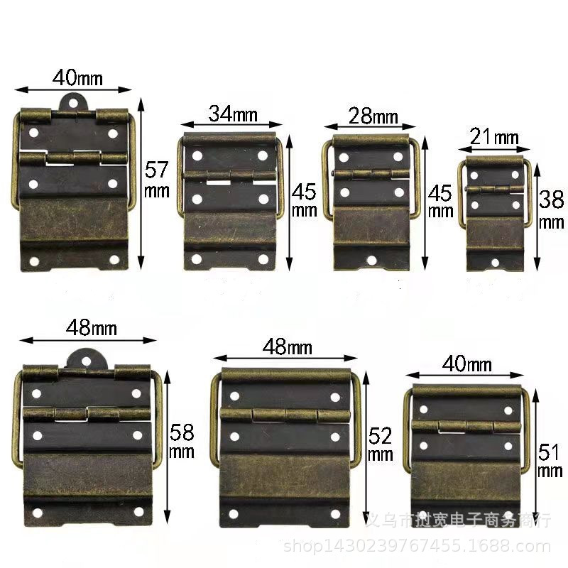 41*58mm silk lotus leaf packaging box accessories antique wooden case hinge iron hinge 7 hole support hinge