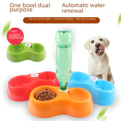 Pet Waterer Dual Bowl, Dual-purpose, Can Insert Water Bottle, Pet Dog Feeder Plate, Durable Dog Food Bowl, Cat and Dog Bowl