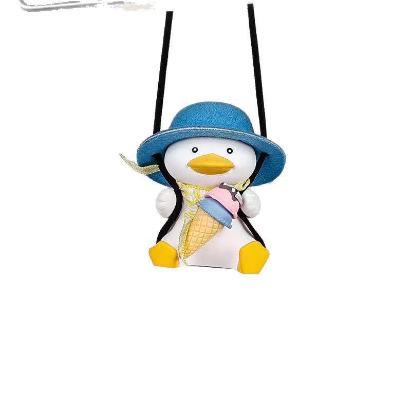 Cross-Border Wholesale Car Hanging Ornaments Swing Duck Car Rearview Mirror Car Interior Decoration Car Hanging Decorations Car Accessories