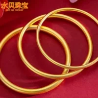 Shuibei ювелирные изделия золотой браслет древнего наследия женский 999 простой золотой полый простой браслет-кольцо 3D Жесткий золотой браслет подарок