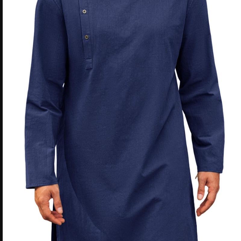 Amazon's Best-Selling Cross-Border Foreign Trade Aliexpress Ethnic Style Fashionable Simple Long Men's Shirt