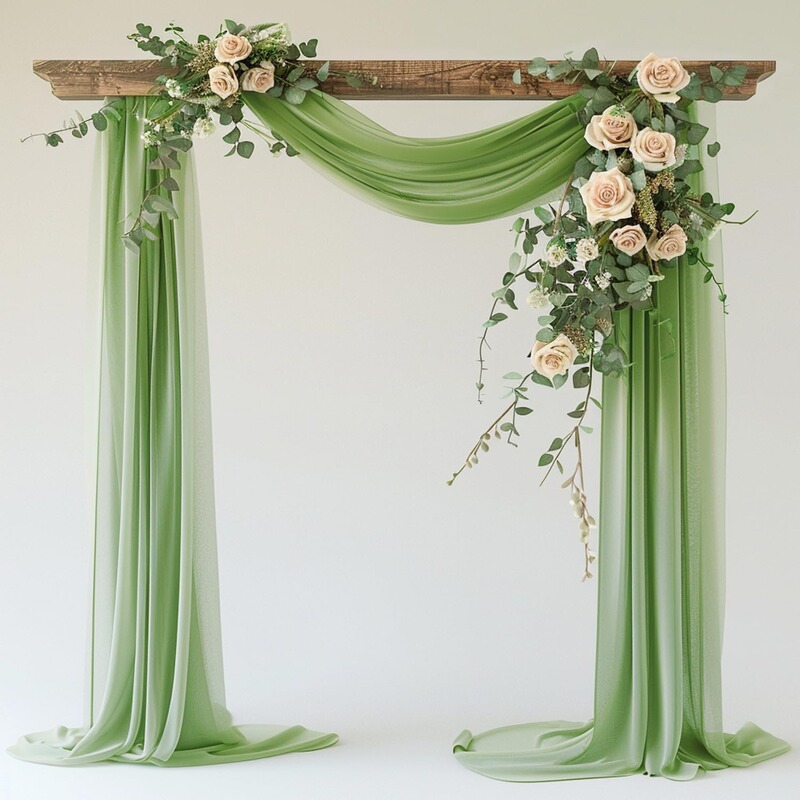Archway Gauze, Pearl Chiffon Beauty Gauze Anti-Wrinkle Fabric, Lawn Wedding Ceremony Decoration Drapes Archway Gauze, Pearl Chiffon Beauty Gauze Anti-Wrinkle Fabric, Lawn Wedding Ceremony Decoration Drapes
