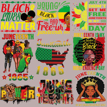 跨境黑人历史烫画贴热转印衣服印花图案烫印logo耐水洗胶印烫图