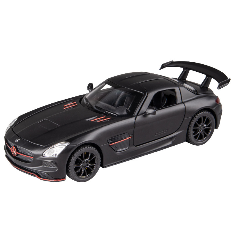 Jiaye aleación coche Modelo 1 :32 Big Ben SLS Puerta de ala de gaviota AMG coche deportivo sonido y luz Tire hacia atrás 4 abierto modelo de coche de juguete péndulo