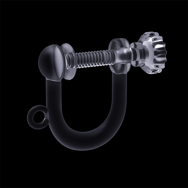 Ear clips with hanging resin screws on the bob side