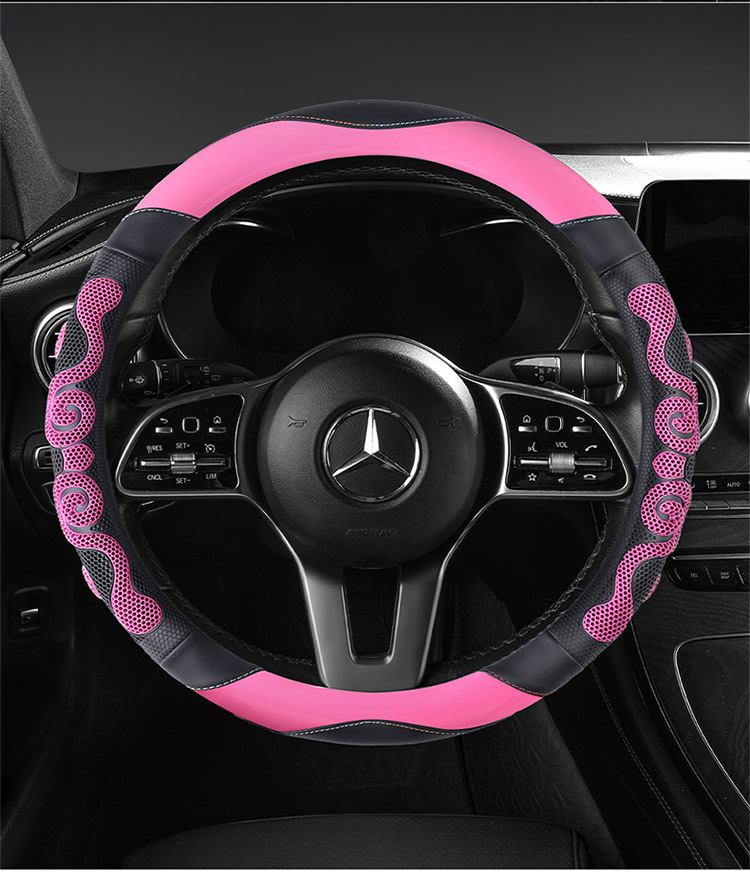 Car steering wheel cover honeycomb non-slip wear-resistant sweat-absorbent breathable fashion car handle cover cross-border Amazon wholesale