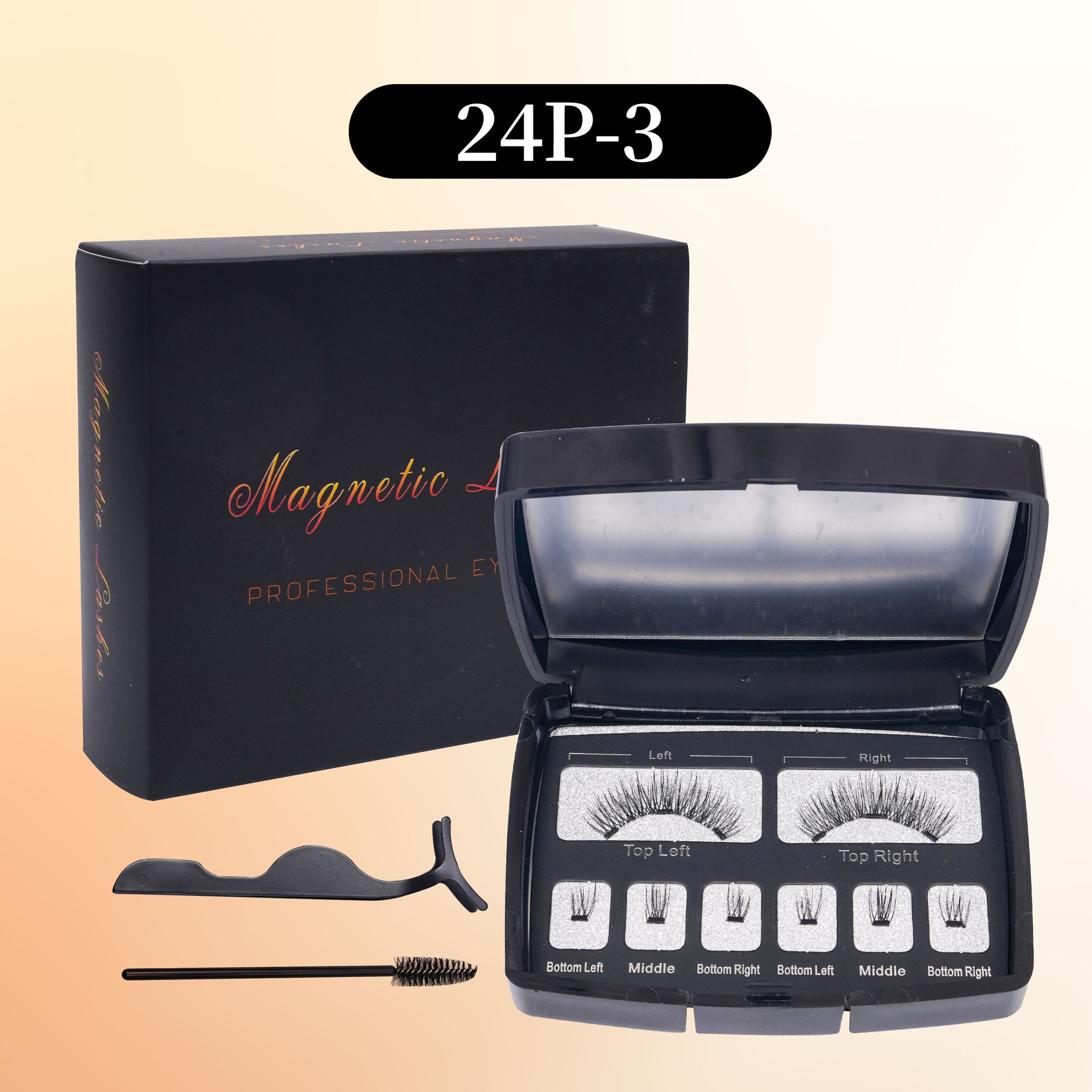 Conjunto de pestañas magnéticas segmentadas transfronterizas Little Devil Pestañas gruesas y realistas Tres imanes de alta gama Pestañas postizas
