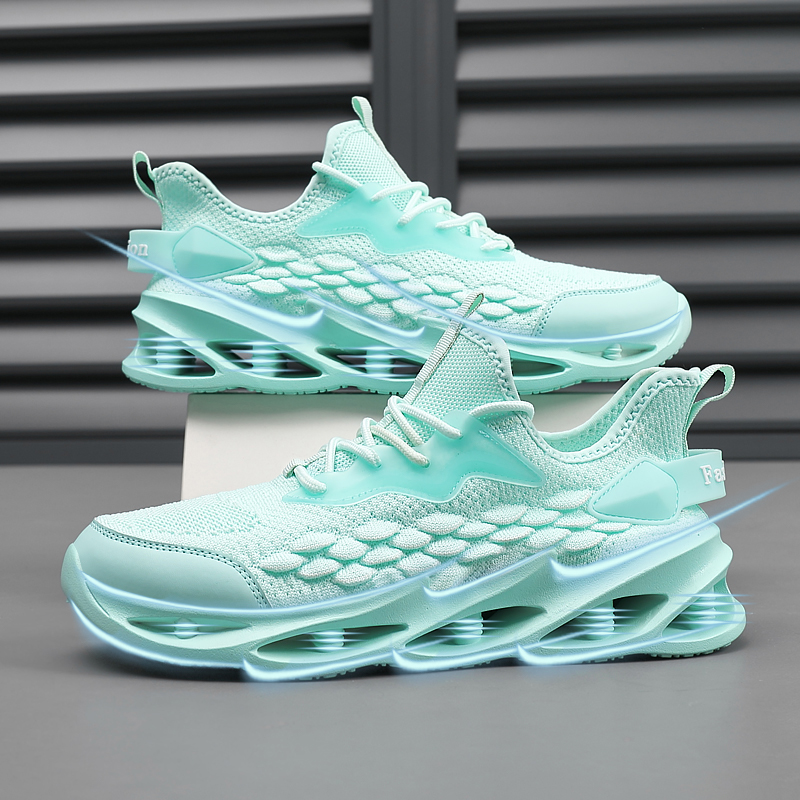 Zapatos de hombre con hoja, zapatos de malla fina transpirables de verano, zapatos de moda ligeros para estudiantes con superficie de malla voladora