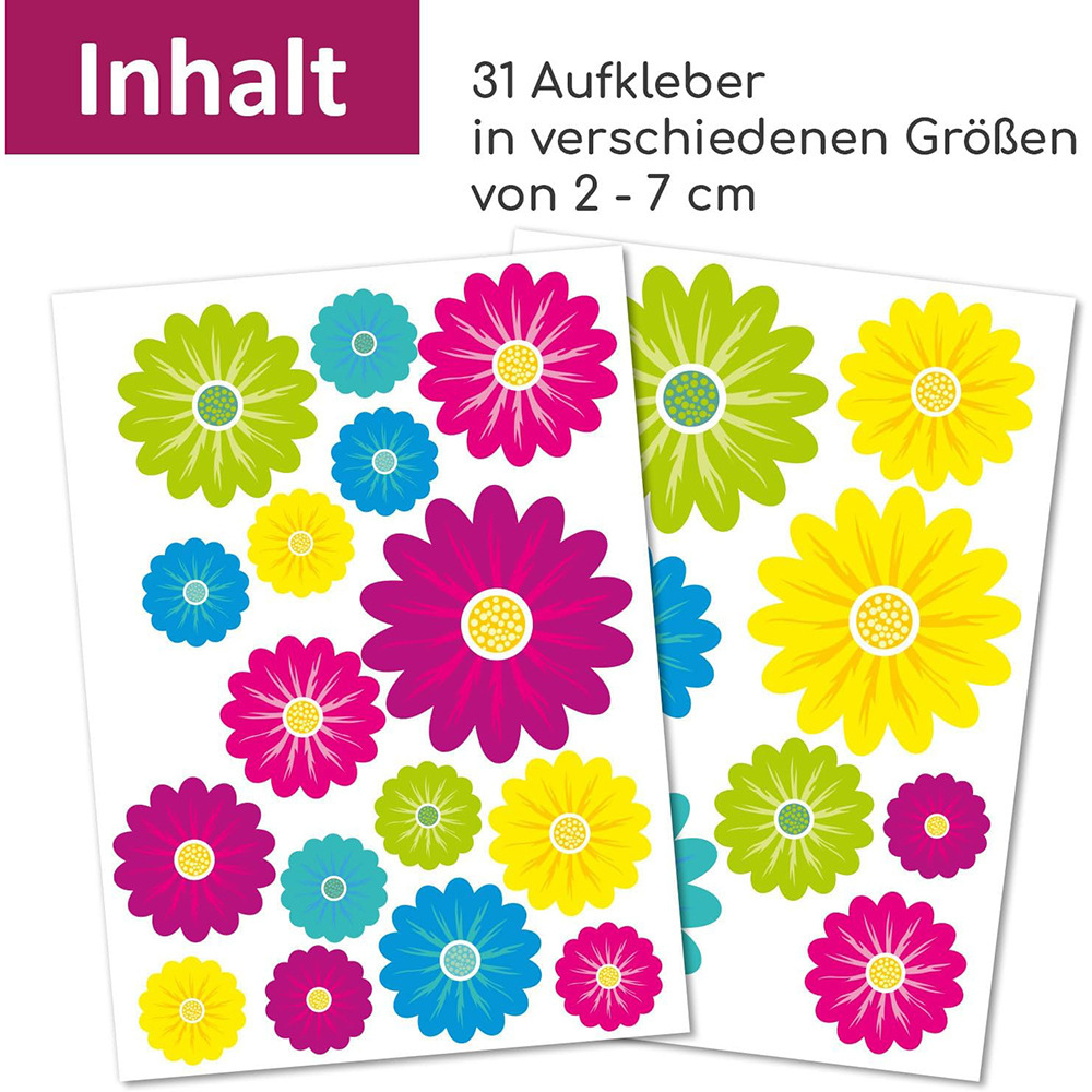 Nuevos pegatinas de flores de Amazon anti-UV trébol crisântemo pegatinas de automóviles pegatinas impermeables para bicicletas