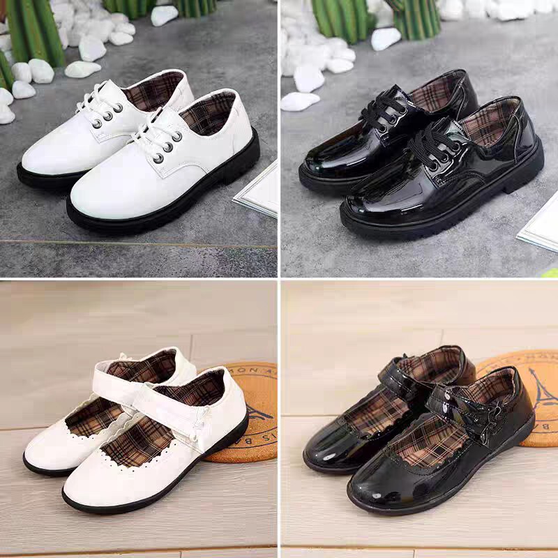 Girls' Black Leather Shoes, Student Chorus Performance Shoes, White Princess Dress Shoes, Medium and Large Boys' Performance Etiquette School Shoes Girls' Black Leather Shoes, Student Chorus Performance Shoes, White Princess Dress Shoes, Medium and Large Boys' Performance Etiquette School Shoes