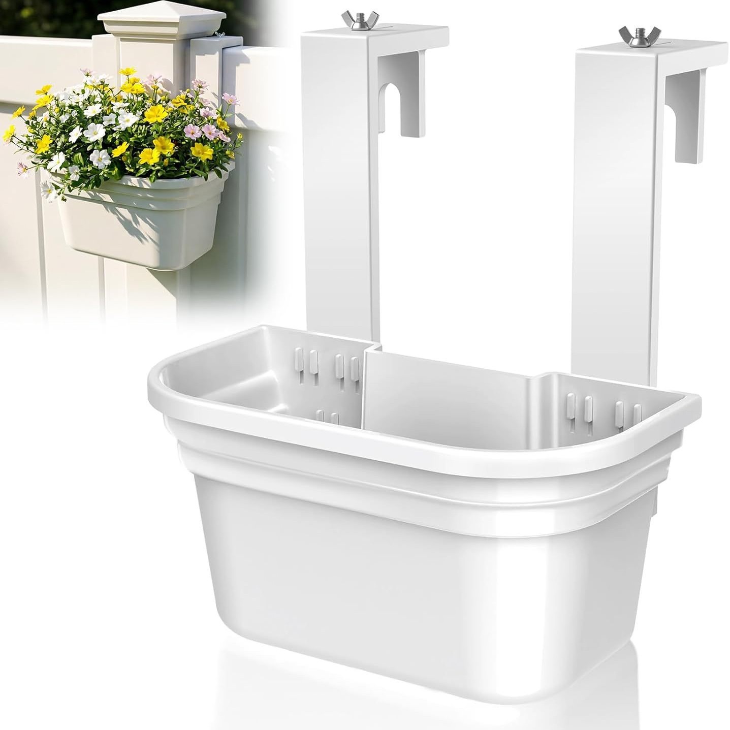 SprintGy 4-Pack Fence Post Planter for 5x5 PVC Fence Post