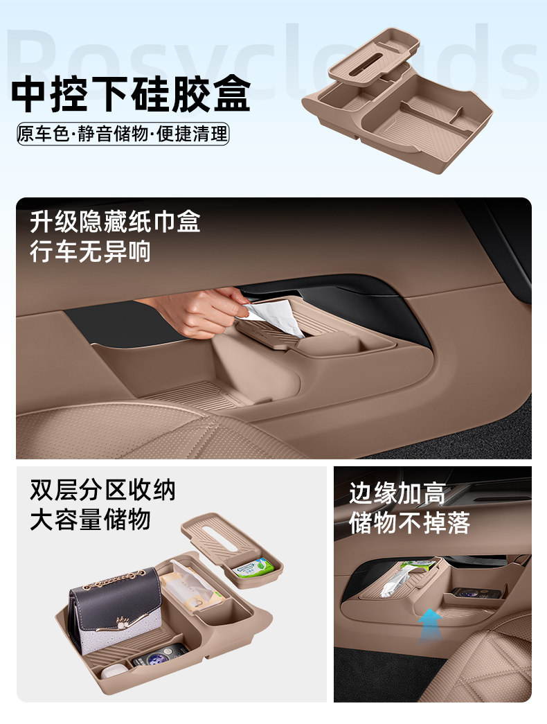Suitable for 26 models of the Ideal L6 Ultra wireless charging silicone pad, a complete set of central console storage accessories and car interior decoration products