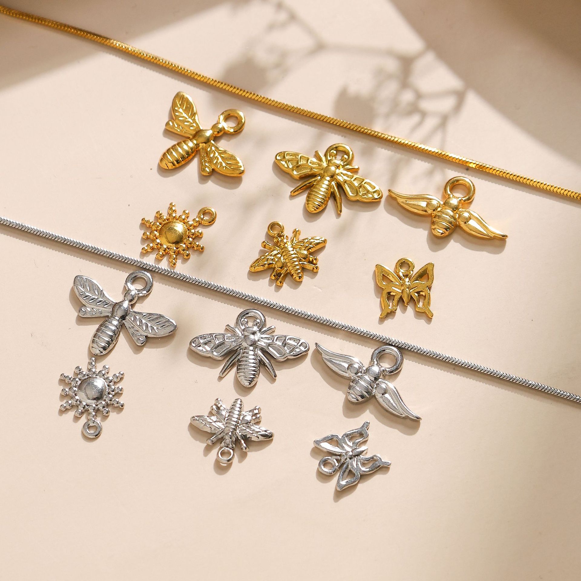 Plating Design 1 Piece 304 Stainless Steel Sun Dragonfly Butterfly Pendant